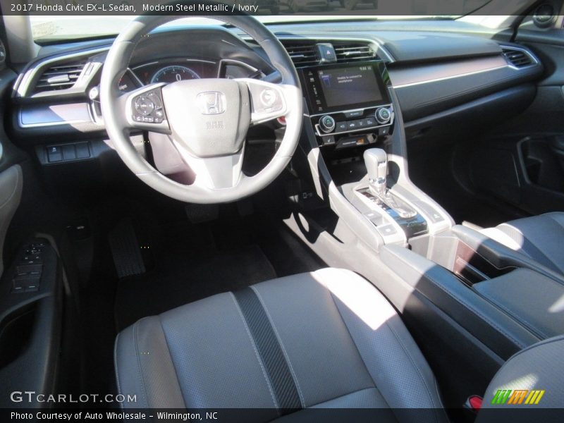Modern Steel Metallic / Ivory 2017 Honda Civic EX-L Sedan