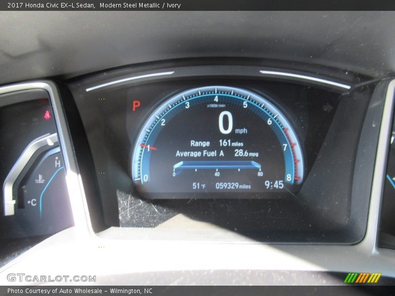 Modern Steel Metallic / Ivory 2017 Honda Civic EX-L Sedan
