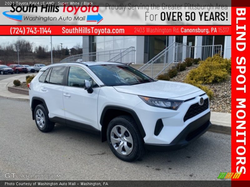 Super White / Black 2021 Toyota RAV4 LE AWD