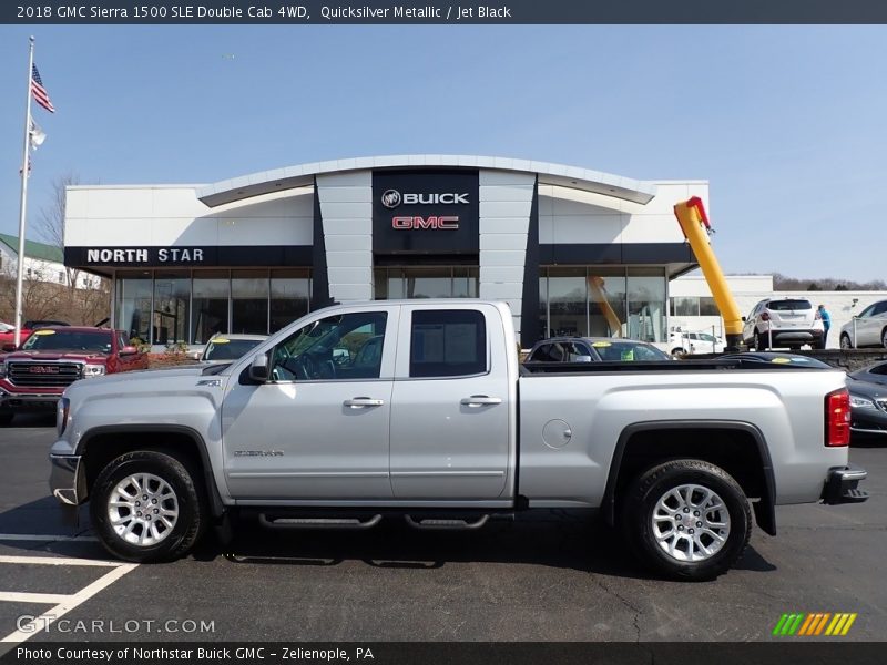 Quicksilver Metallic / Jet Black 2018 GMC Sierra 1500 SLE Double Cab 4WD