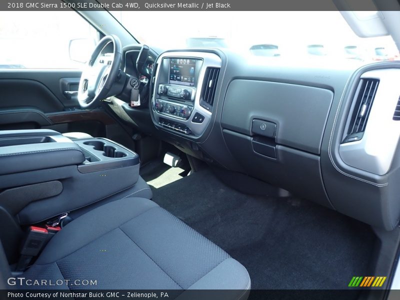 Quicksilver Metallic / Jet Black 2018 GMC Sierra 1500 SLE Double Cab 4WD