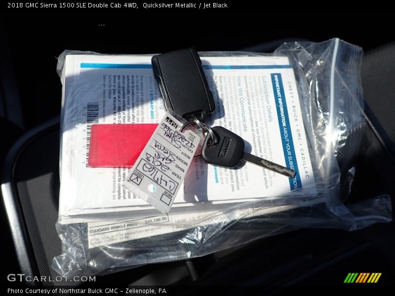 Quicksilver Metallic / Jet Black 2018 GMC Sierra 1500 SLE Double Cab 4WD