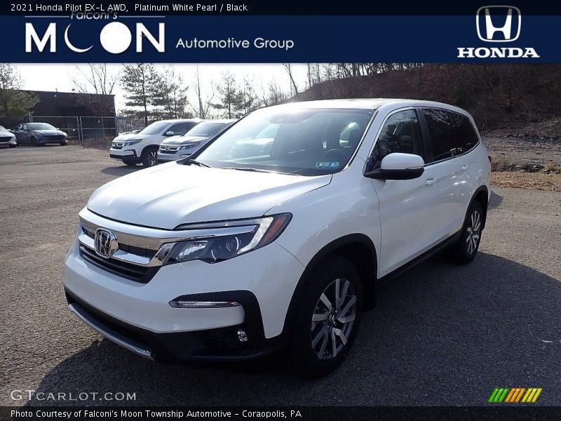 Platinum White Pearl / Black 2021 Honda Pilot EX-L AWD