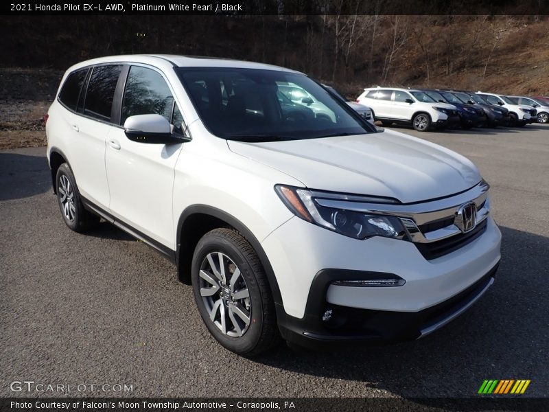 Platinum White Pearl / Black 2021 Honda Pilot EX-L AWD