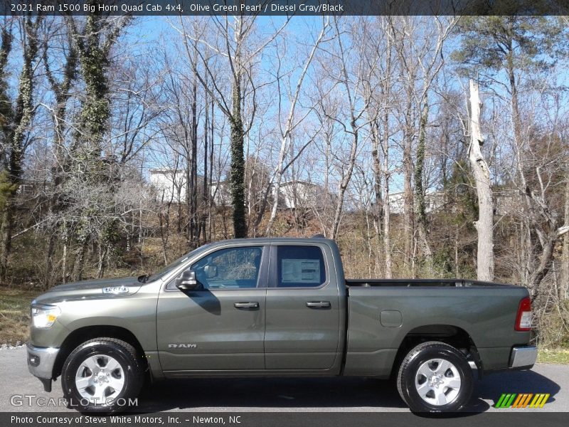 Olive Green Pearl / Diesel Gray/Black 2021 Ram 1500 Big Horn Quad Cab 4x4