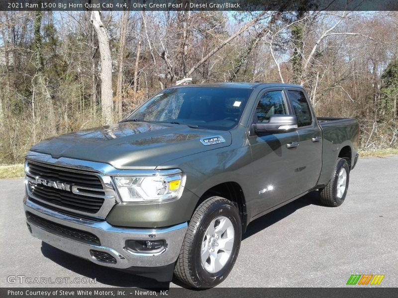 Olive Green Pearl / Diesel Gray/Black 2021 Ram 1500 Big Horn Quad Cab 4x4