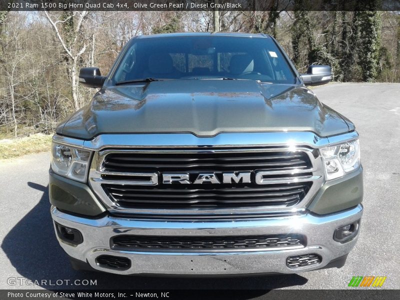 Olive Green Pearl / Diesel Gray/Black 2021 Ram 1500 Big Horn Quad Cab 4x4