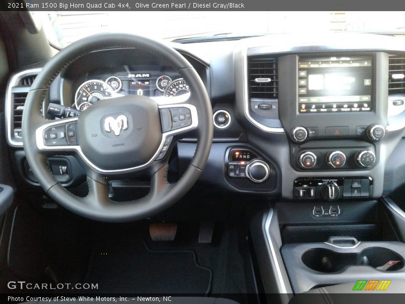 Olive Green Pearl / Diesel Gray/Black 2021 Ram 1500 Big Horn Quad Cab 4x4
