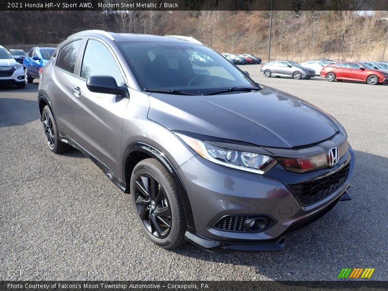 Modern Steel Metallic / Black 2021 Honda HR-V Sport AWD