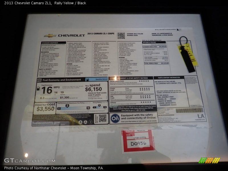 Rally Yellow / Black 2013 Chevrolet Camaro ZL1