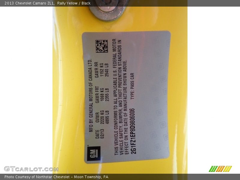 Rally Yellow / Black 2013 Chevrolet Camaro ZL1
