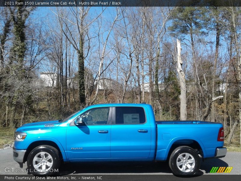 Hydro Blue Pearl / Black 2021 Ram 1500 Laramie Crew Cab 4x4