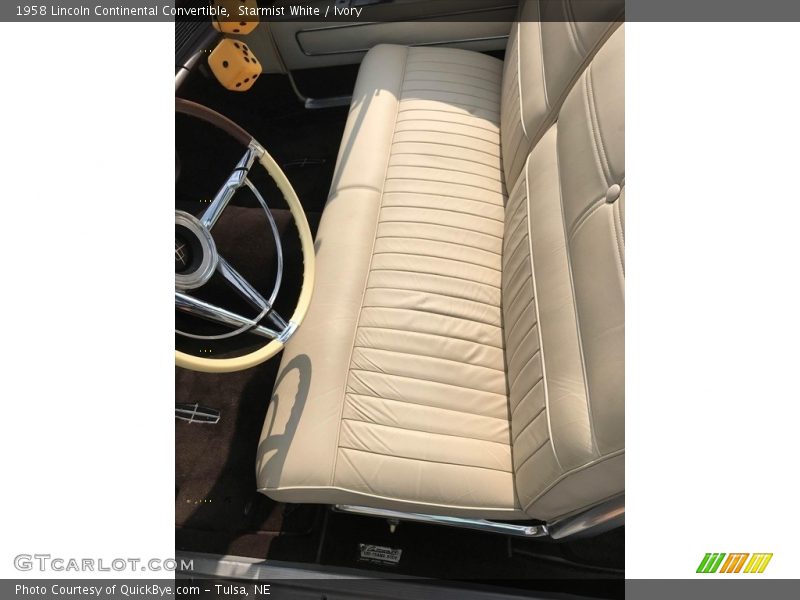 Front Seat of 1958 Continental Convertible