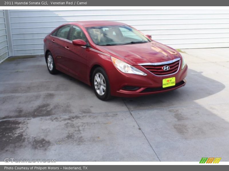 Venetian Red / Camel 2011 Hyundai Sonata GLS