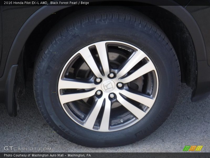 Black Forest Pearl / Beige 2016 Honda Pilot EX-L AWD