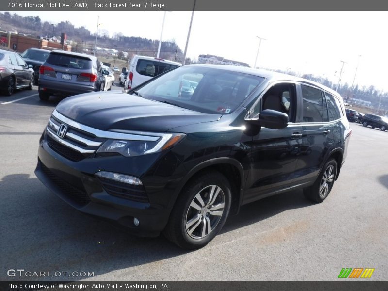 Black Forest Pearl / Beige 2016 Honda Pilot EX-L AWD