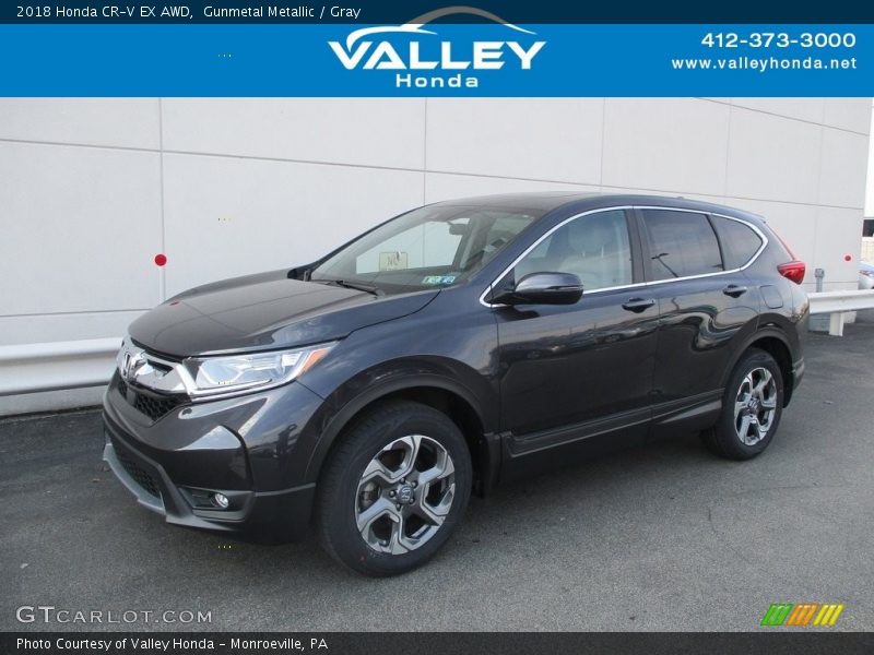 Gunmetal Metallic / Gray 2018 Honda CR-V EX AWD