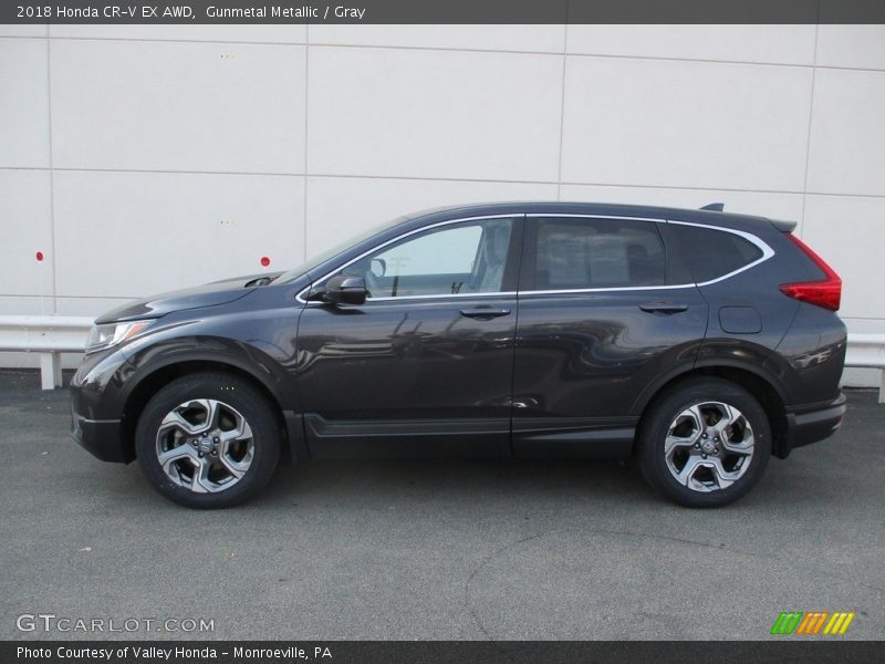 Gunmetal Metallic / Gray 2018 Honda CR-V EX AWD