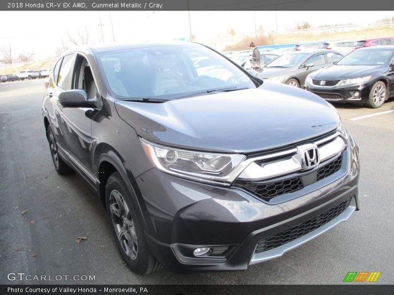 Gunmetal Metallic / Gray 2018 Honda CR-V EX AWD