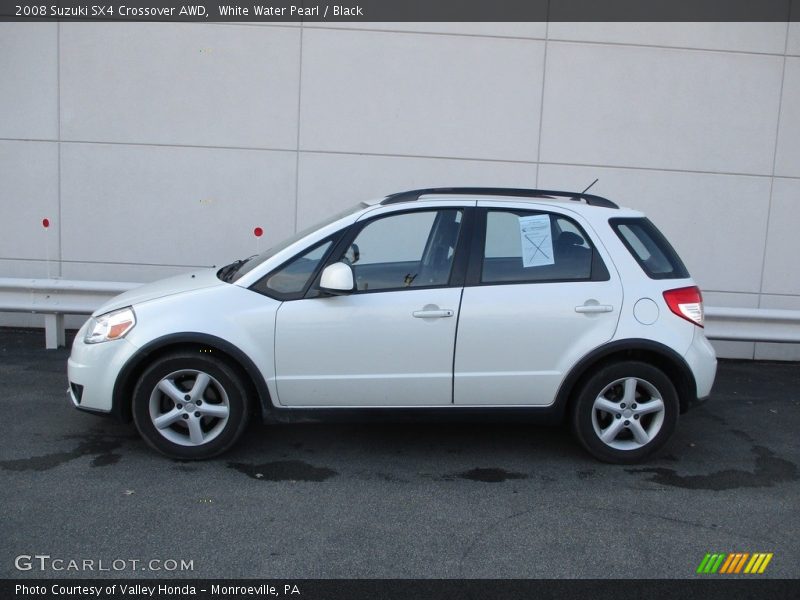 White Water Pearl / Black 2008 Suzuki SX4 Crossover AWD