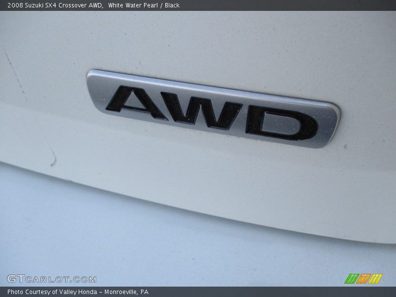 White Water Pearl / Black 2008 Suzuki SX4 Crossover AWD