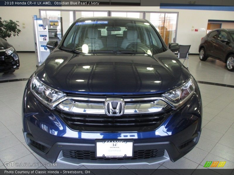 Obsidian Blue Pearl / Ivory 2018 Honda CR-V LX AWD