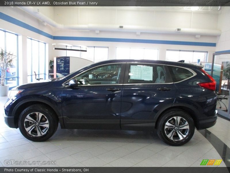 Obsidian Blue Pearl / Ivory 2018 Honda CR-V LX AWD