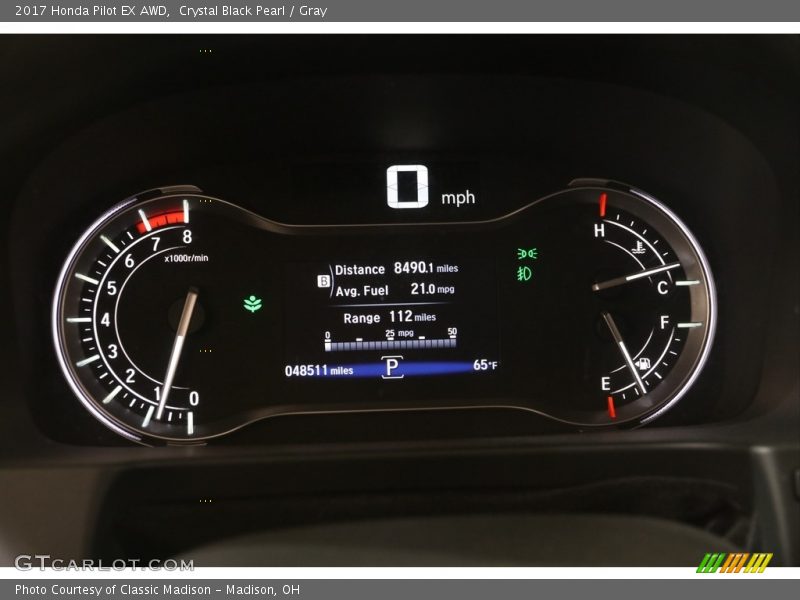 Crystal Black Pearl / Gray 2017 Honda Pilot EX AWD