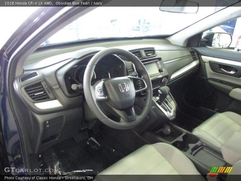 Obsidian Blue Pearl / Ivory 2018 Honda CR-V LX AWD