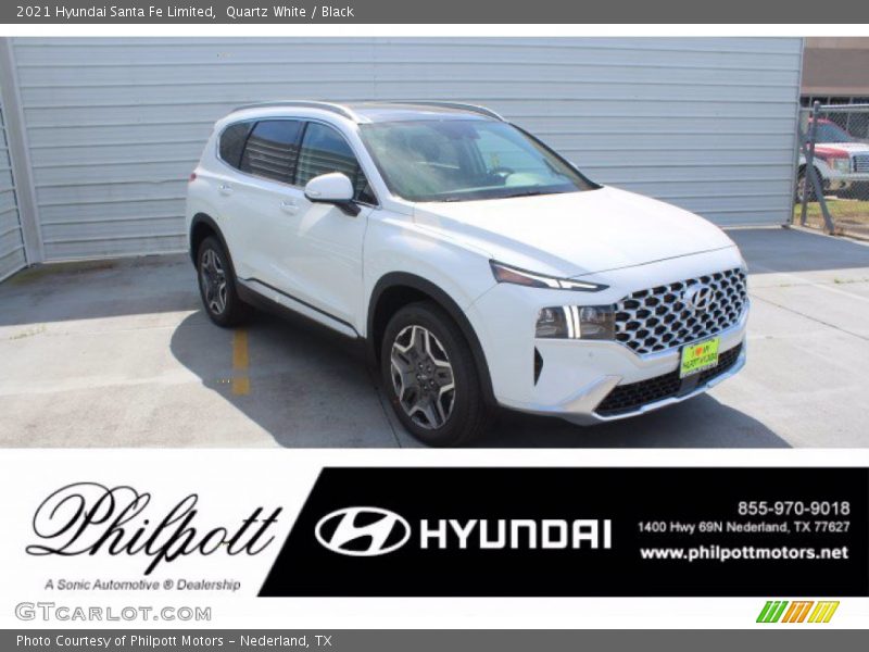 Quartz White / Black 2021 Hyundai Santa Fe Limited