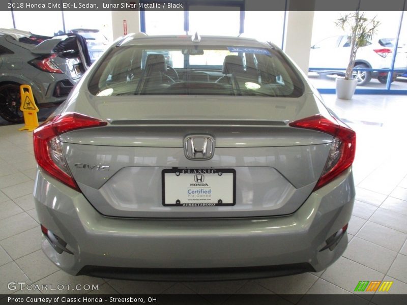 Lunar Silver Metallic / Black 2018 Honda Civic EX-L Sedan