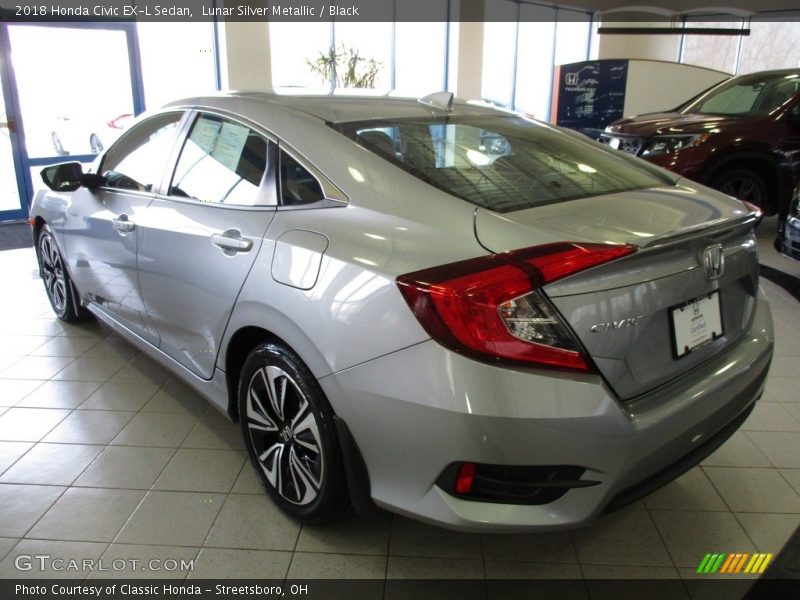 Lunar Silver Metallic / Black 2018 Honda Civic EX-L Sedan