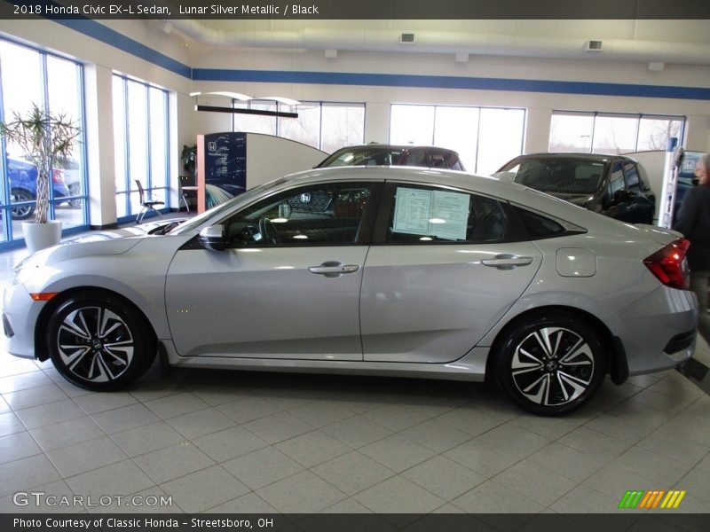 Lunar Silver Metallic / Black 2018 Honda Civic EX-L Sedan