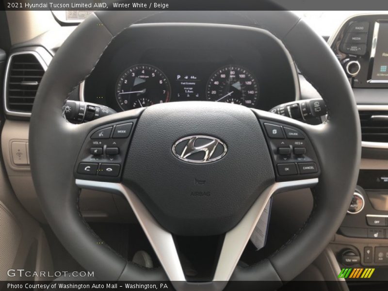 Winter White / Beige 2021 Hyundai Tucson Limited AWD