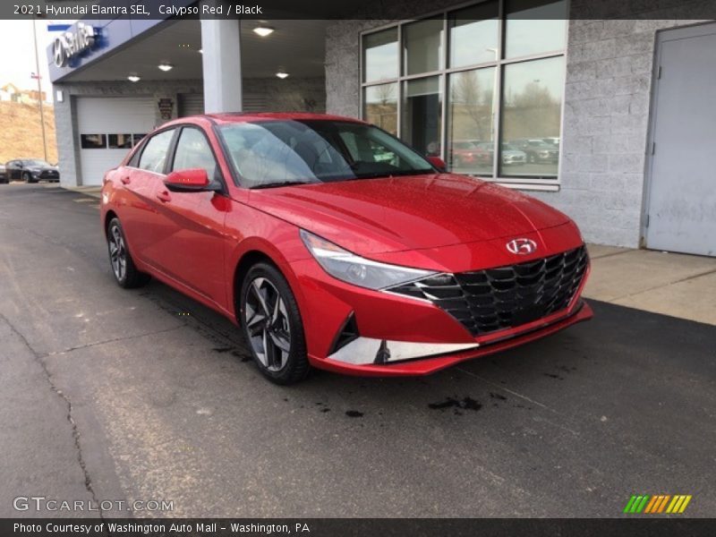Calypso Red / Black 2021 Hyundai Elantra SEL