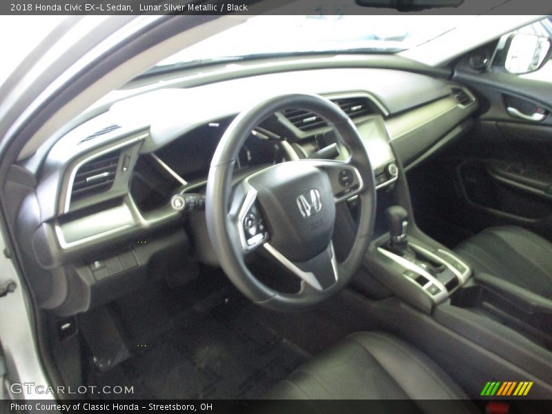 Lunar Silver Metallic / Black 2018 Honda Civic EX-L Sedan