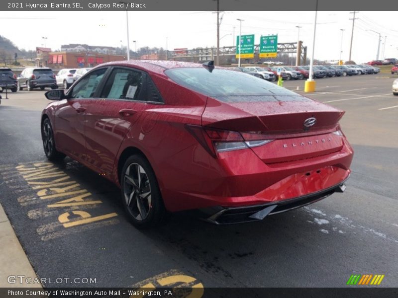 Calypso Red / Black 2021 Hyundai Elantra SEL