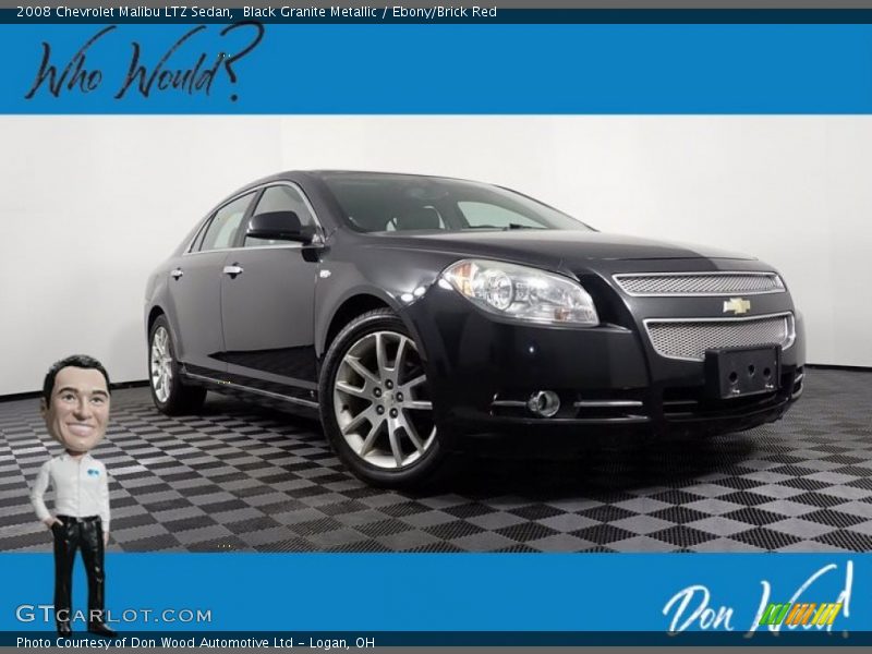 Black Granite Metallic / Ebony/Brick Red 2008 Chevrolet Malibu LTZ Sedan