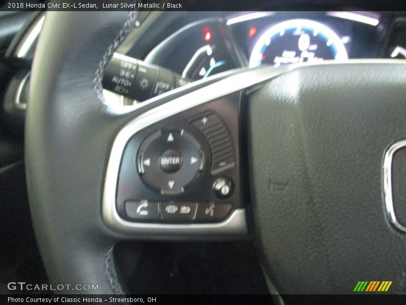 Lunar Silver Metallic / Black 2018 Honda Civic EX-L Sedan