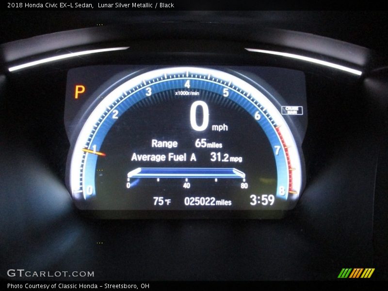 Lunar Silver Metallic / Black 2018 Honda Civic EX-L Sedan