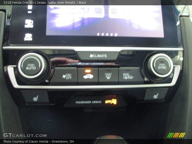 Lunar Silver Metallic / Black 2018 Honda Civic EX-L Sedan