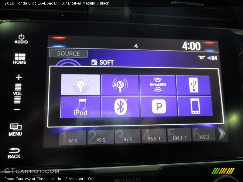 Lunar Silver Metallic / Black 2018 Honda Civic EX-L Sedan