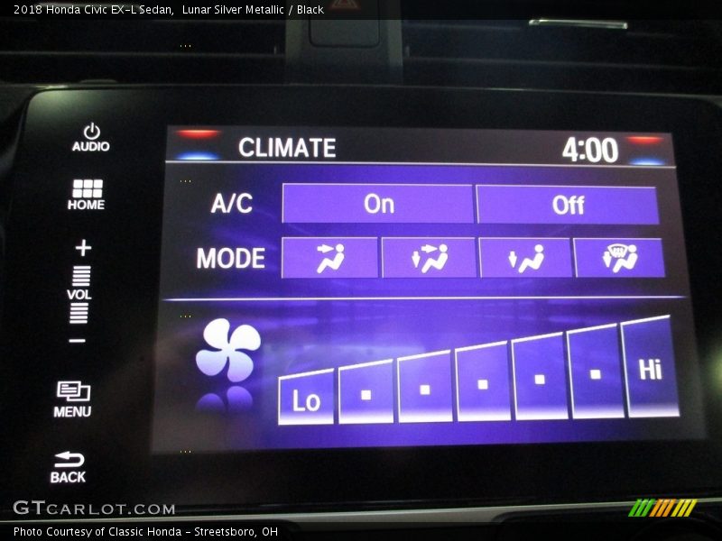 Lunar Silver Metallic / Black 2018 Honda Civic EX-L Sedan