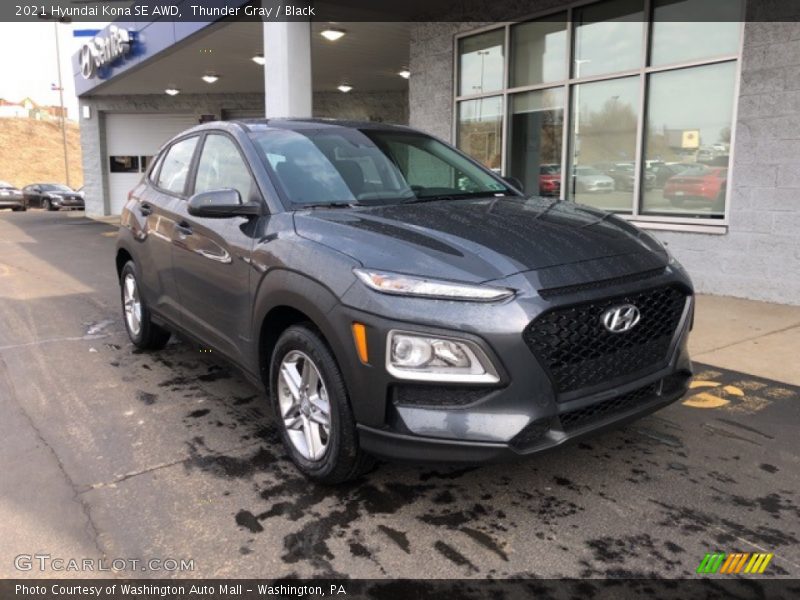 Thunder Gray / Black 2021 Hyundai Kona SE AWD