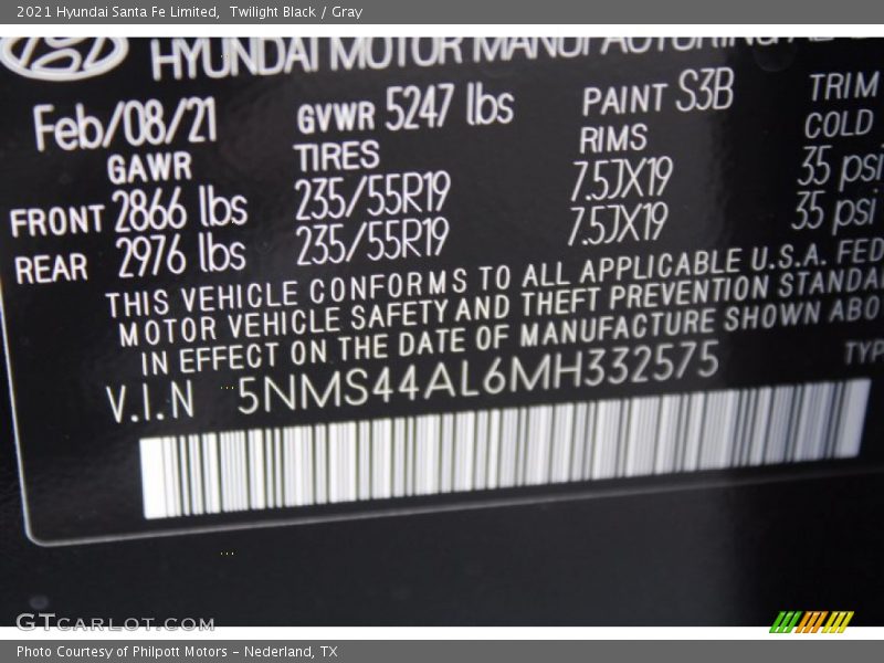Twilight Black / Gray 2021 Hyundai Santa Fe Limited