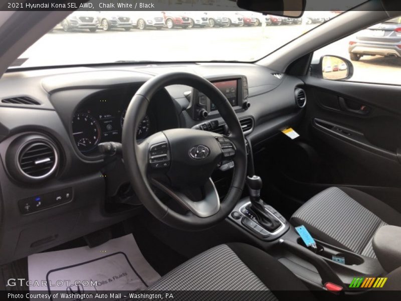 Chalk White / Black 2021 Hyundai Kona SEL AWD
