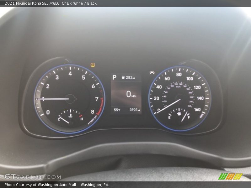 Chalk White / Black 2021 Hyundai Kona SEL AWD