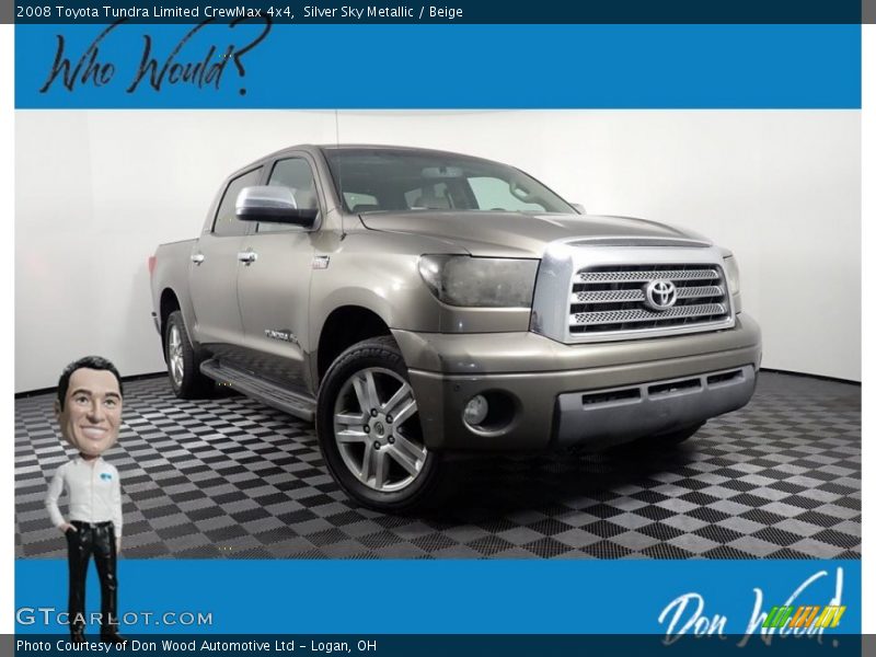 Silver Sky Metallic / Beige 2008 Toyota Tundra Limited CrewMax 4x4