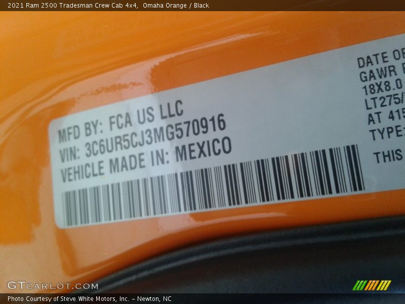 Omaha Orange / Black 2021 Ram 2500 Tradesman Crew Cab 4x4