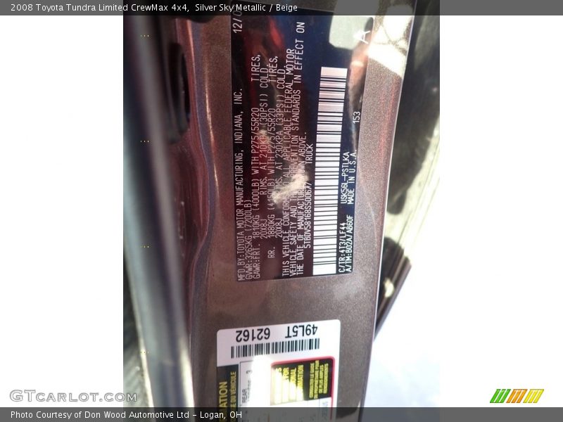 Silver Sky Metallic / Beige 2008 Toyota Tundra Limited CrewMax 4x4
